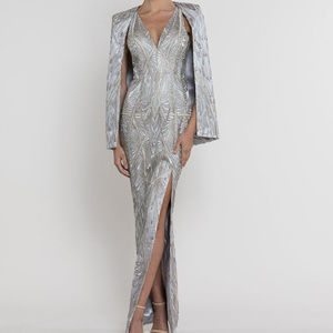 Ida Metallic Lace Gown - Bariano